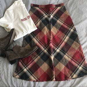VINTAGE plaid wool skirt